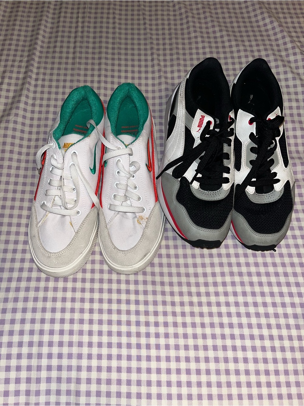 Nike Kids Two-Pair Sneaker Bundle — White/Teal & Black/Gray